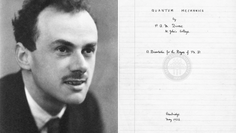 Paul Dirac's PhD thesis