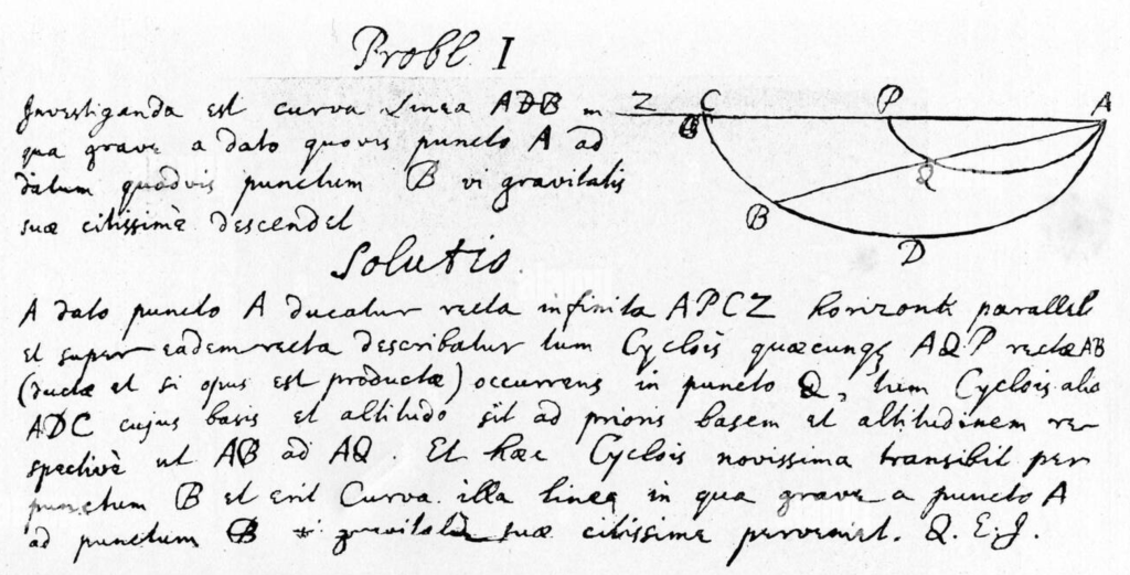 Newton’s handwritten solution to the brachistochrone problem